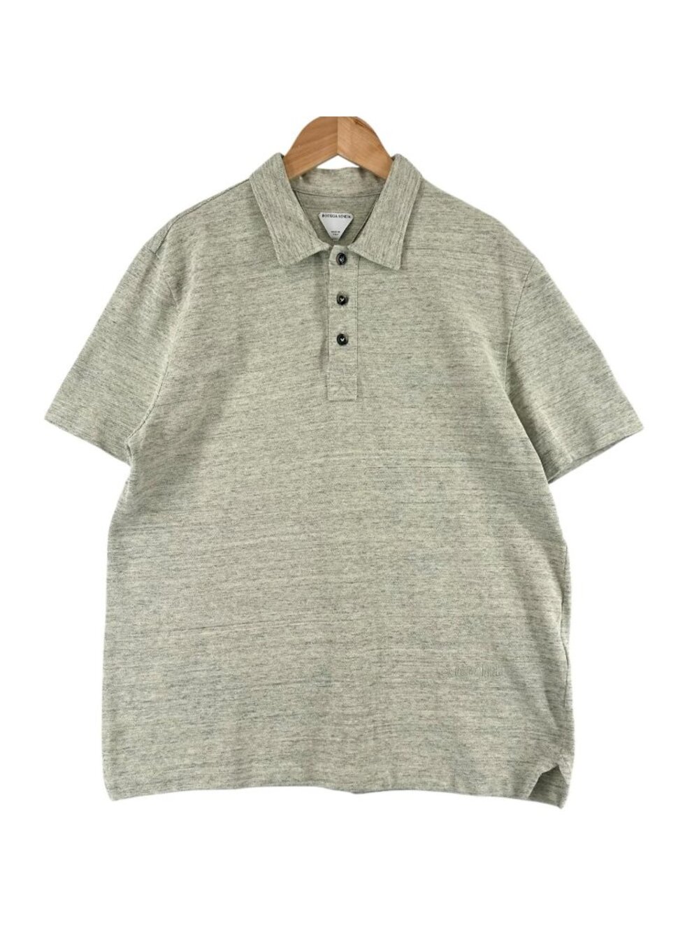 Bottega Veneta Cotton 100% Melange Short Sleeve Polo Shirt Green XS